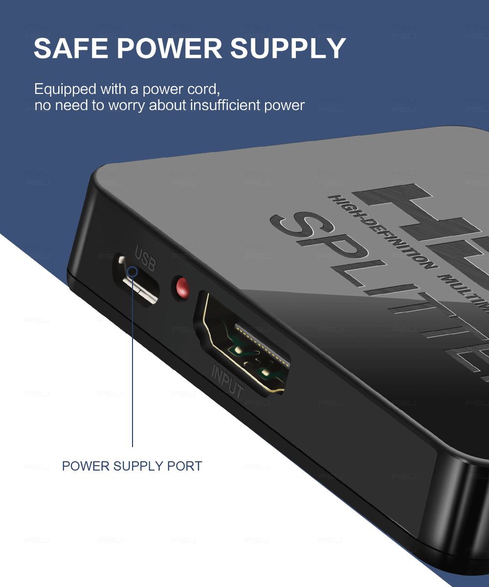 1-in-2-out HDMI Splitter Verteiler 4K 3D 4K@30Hz 1080p@60Hz Ultra HD Adapter