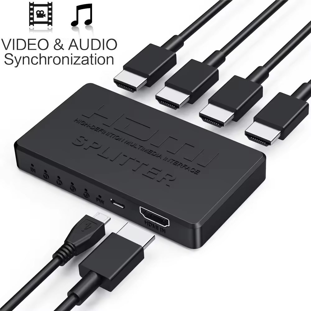 1-in-4-out HDMI Splitter Verteiler 4K 3D 4K@30Hz 1080p@60Hz Ultra HD Adapter