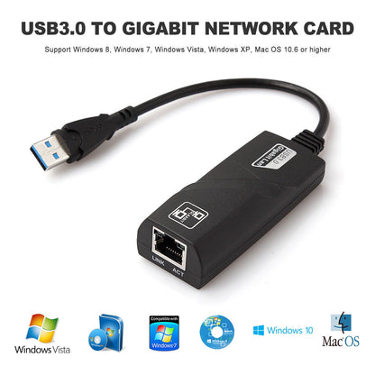 10/100/1000 Gigabit Ethernet USB 3.0 zu RJ45 Netzwerkadapter USB LAN Adapter