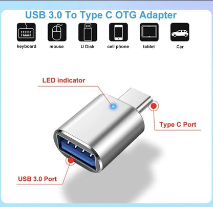 2 Stück USB Adapter Wandler Konverter USB 3.0 USB-C Stecker auf USB-A Buchse OTG