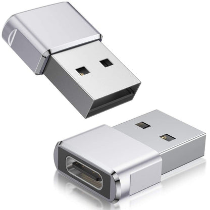 2 Stück USB Adapter Wandler Konverter USB 2.0 USB-A Stecker auf USB-C Buchse OTG