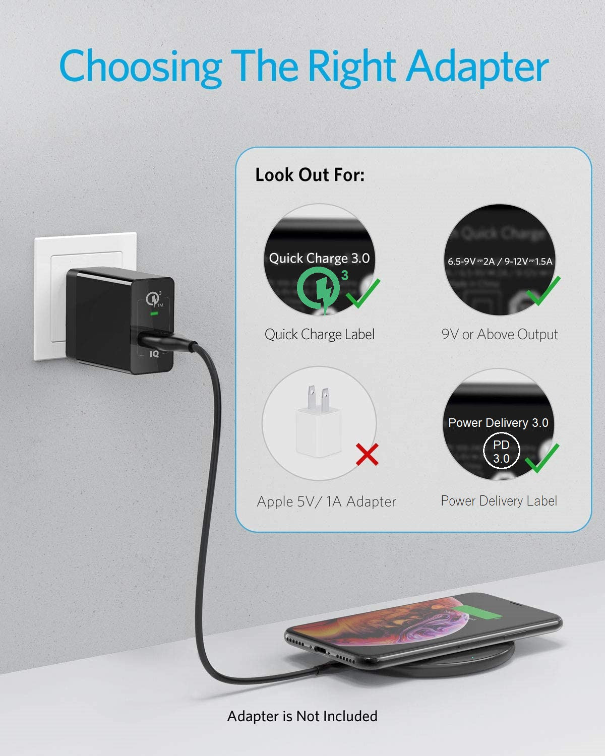 15W Wireless Charger Pad Qi Ladegerät Induktive Ladestation Kabellos