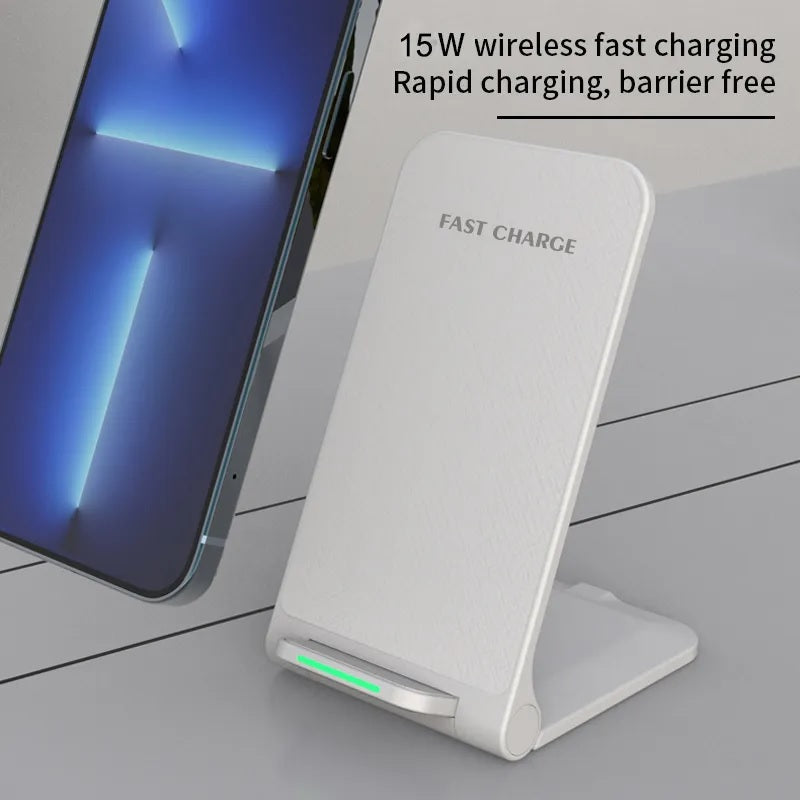 15W Wireless Charger Ständer Qi Klappbar Induktive Ladegerät Ladestation