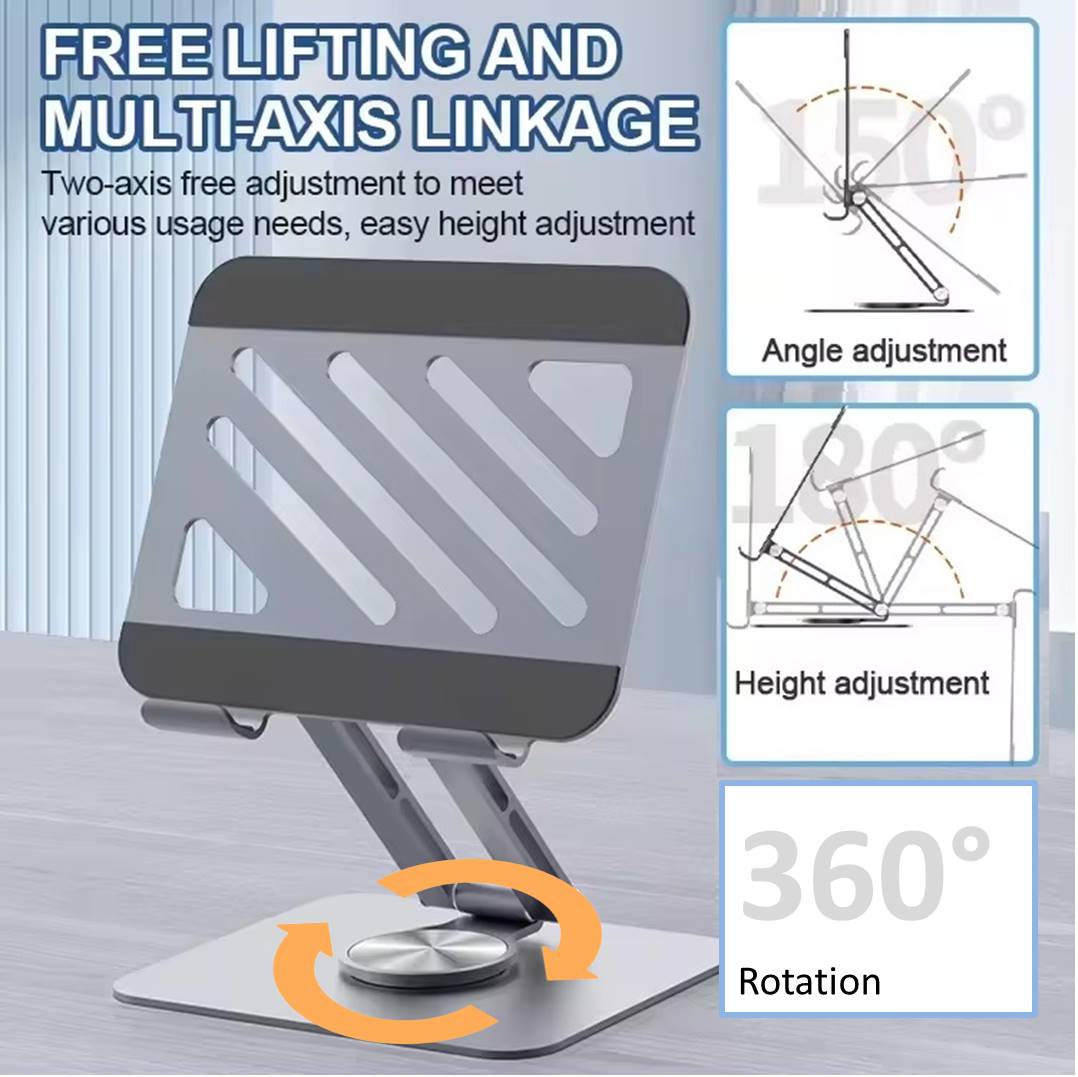 Tablet Ständer Halterung 360° Drehung Aluminium unterstützt Tablets bis 12 Zoll