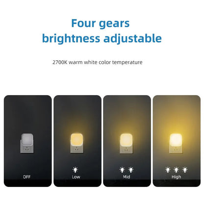 2 Stück LED Nachtlicht Steckdose mit Dämmerungssensor Warmweiß 0,5W 20 Lumen