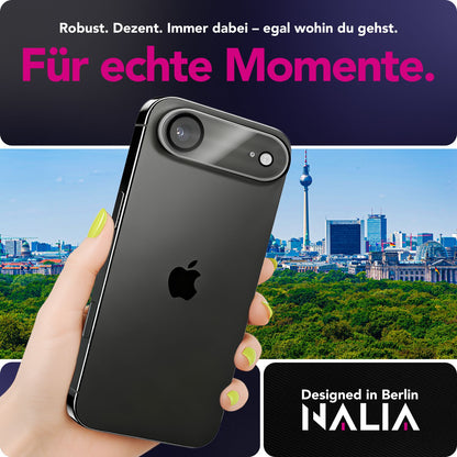NALIA Kameraglas Focus.X2 MAX für Apple iPhone 17 Air (Klarer Kameraschutz) – 2er Set, 9H Schutzglas mit Schwarzring-Technologie, Volle Objektiv-Abdeckung, Fotoecht, für Hüllen
