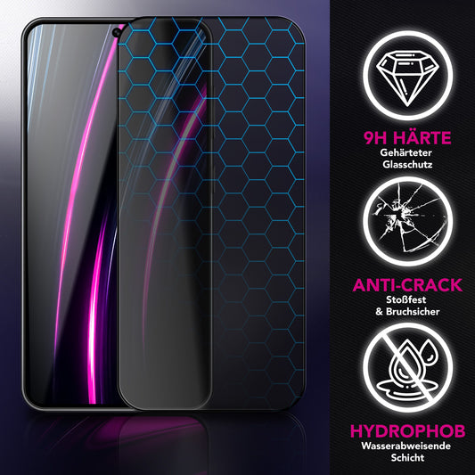 NALIA Display Glas AntiSpyX für Samsung Galaxy S25 FE (Diskreter Blickschutz) - Privacy Schutzglas mit 9H Härte, Anti-Spy Displayglas für Privatsphäre, Kratzfest, Hüllen-kompatibel