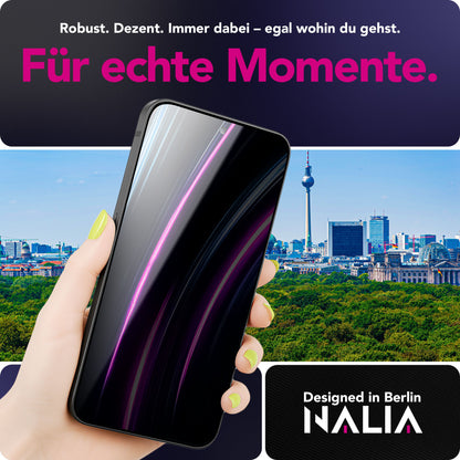 NALIA Display Glas AntiSpyX für Samsung Galaxy S25 FE (Diskreter Blickschutz) - Privacy Schutzglas mit 9H Härte, Anti-Spy Displayglas für Privatsphäre, Kratzfest, Hüllen-kompatibel
