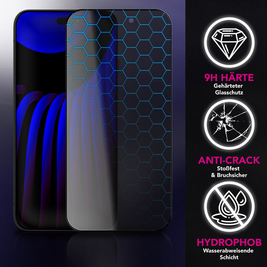 NALIA Privacy Schutzglas AntiSpyX für Apple iPhone 17 (Diskreter Blickschutz) - Display Glas 9H Härte, Anti-Spy Sichtschutz, Kratz-Resistent, Screen Protector, Hüllen-freundlich