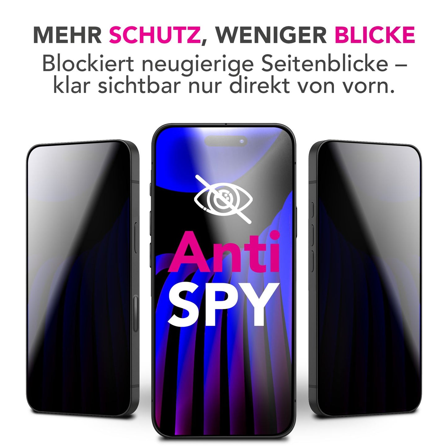 NALIA Privacy Schutzglas AntiSpyX für Apple iPhone 17 (Diskreter Blickschutz) - Display Glas 9H Härte, Anti-Spy Sichtschutz, Kratz-Resistent, Screen Protector, Hüllen-freundlich