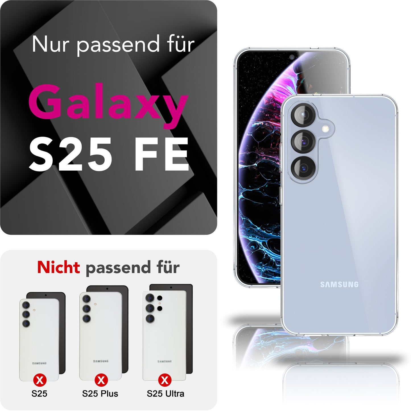NALIA Hülle AirFlex für Samsung Galaxy S25 FE (Kristallklare Silikonhülle) - Transparentes TPU Case, Anti-Gelb Effekt, Schlank & Leicht, Kratzfest & Griffig, Crystal Clear Cover