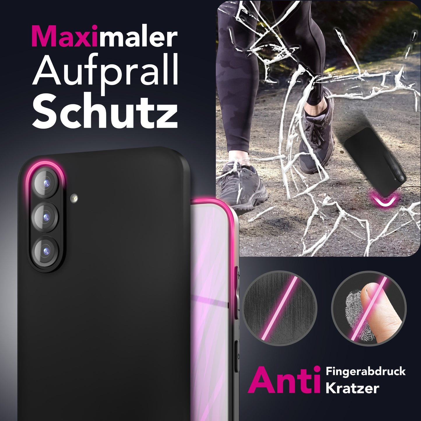NALIA Hülle Strider für Samsung Galaxy S25 FE (Mattes Slim-Case) - Ultradünn 1,28mm, Soft-Touch TPU Cover, Staubschutz Tasten, Fingerabdruckarm, Handy Schutzhülle - Schwarz