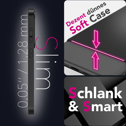 NALIA Hülle Strider für Samsung Galaxy S25 FE (Mattes Slim-Case) - Ultradünn 1,28mm, Soft-Touch TPU Cover, Staubschutz Tasten, Fingerabdruckarm, Handy Schutzhülle - Schwarz