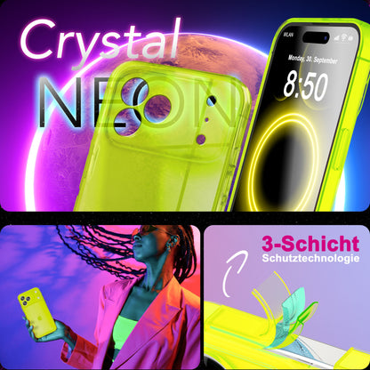 NALIA Hülle Vibe für Apple iPhone 17 Pro Max (Knallige Farben) - Neon Bunt Leuchtende TPU Schutzhülle, Semi-Transparent & Anti-Gelb, Flexibel, Wireless Handyhülle